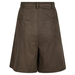 NEO NOIR Nika Faux Suede Bermuda Shorts Dark Brown