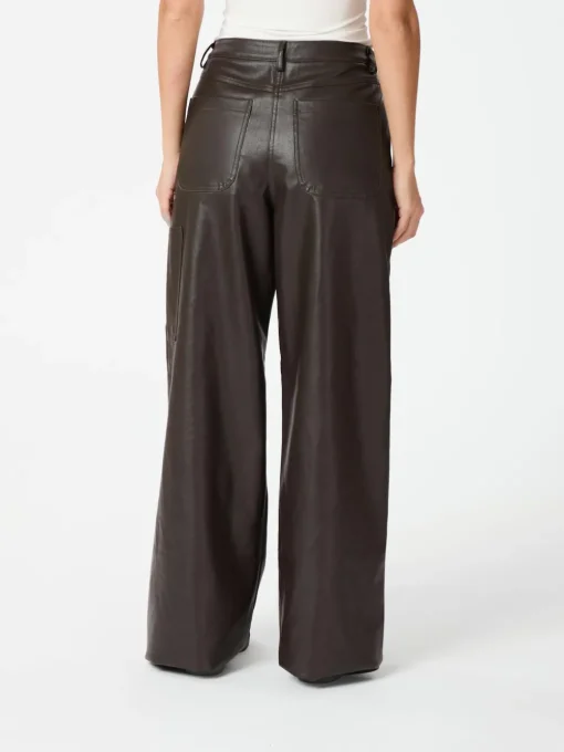 NEO NOIR Pinur Faux Leather Pants Dark Brown