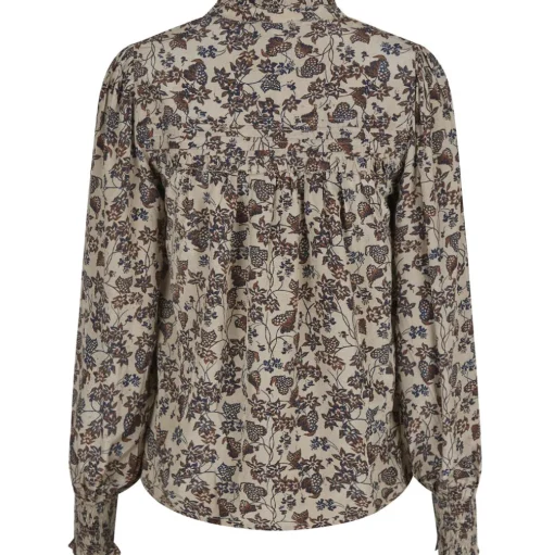 NEO NOIR Rhia Drapy Ivy Blouse Taupe