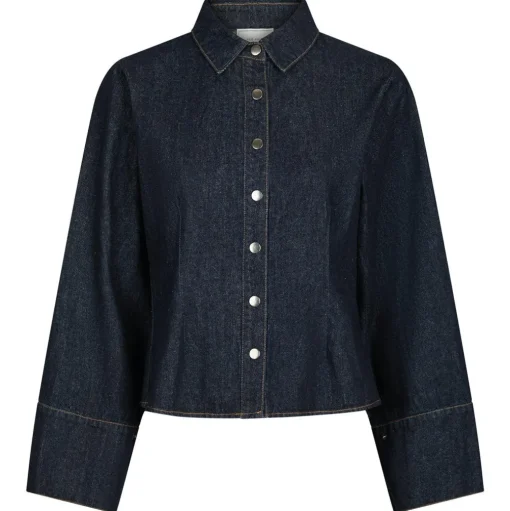 NEO NOIR Rosa Denim Shirt Dark Blue