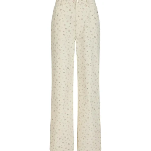 NEO NOIR Semba Floral Denim Pant Off White