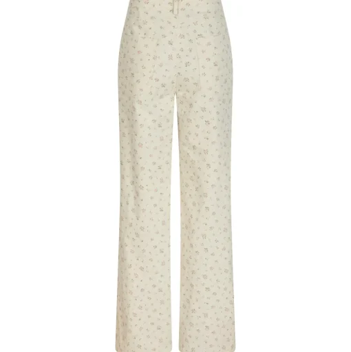 NEO NOIR Semba Floral Denim Pant Off White