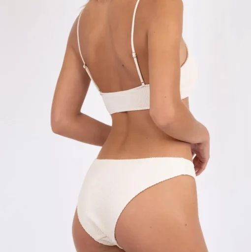 NEO NOIR Skin Sand Crepe Swim Top Ivory