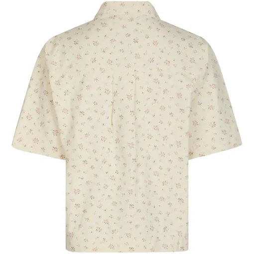 NEO NOIR Tiki Floral Denim Shirt Off White