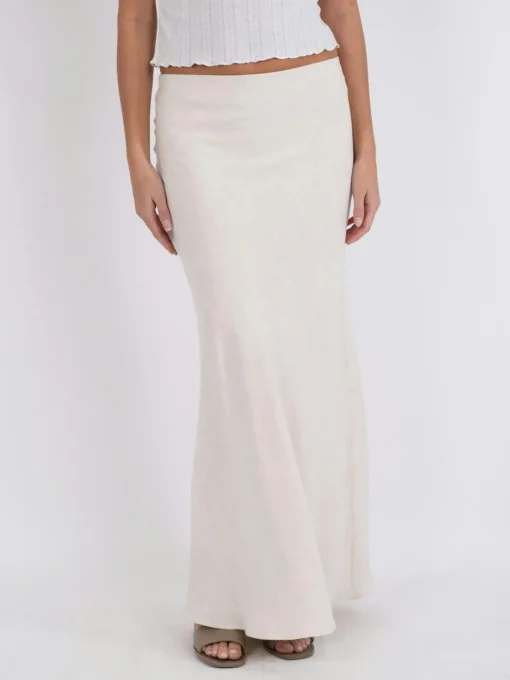NEO NOIR Viso Linen Skirt Natural