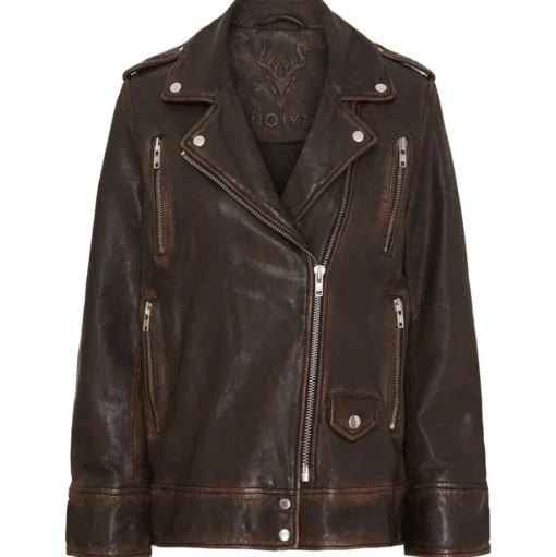 NOTYZ 11297 Oversized Biker Jacket Walnut