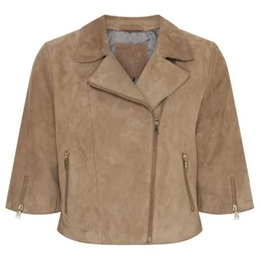 NOTYZ Furst Crooed Suede Jacket Dark Stone