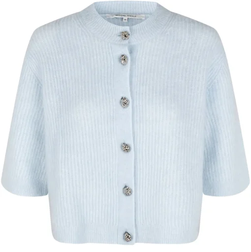 SECOND FEMALE Andria Knit Cardigan Sky Writing