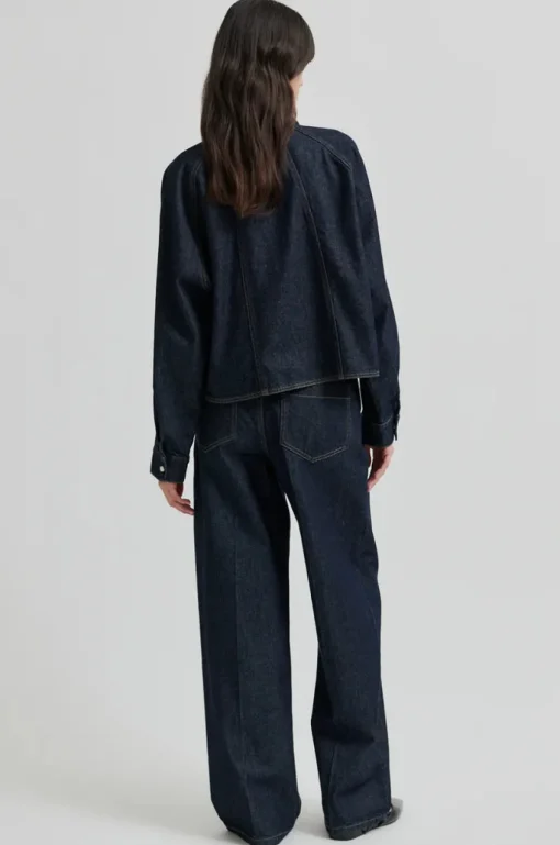 SECOND FEMALE Columbus New Denim Trousers Dark Blue Denim