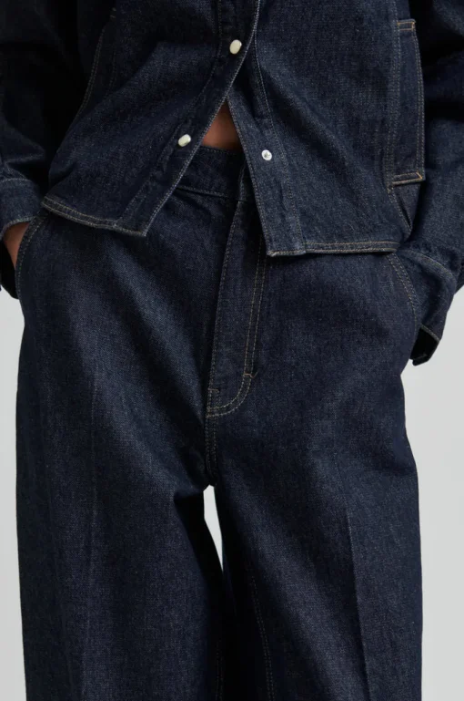 SECOND FEMALE Columbus New Denim Trousers Dark Blue Denim