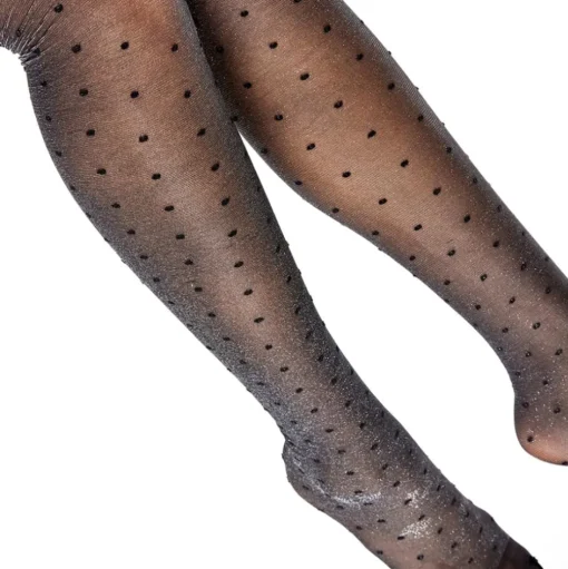 SNEAKY FOX Fay Pantyhose Black Silver