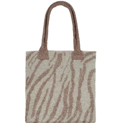 SUI AVA Zebra Glitter Bag Taupe/Creme