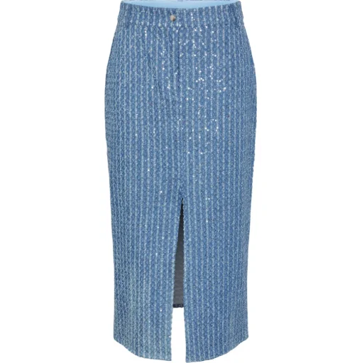 Y.A.S Yasleodis Midi Skirt Blue